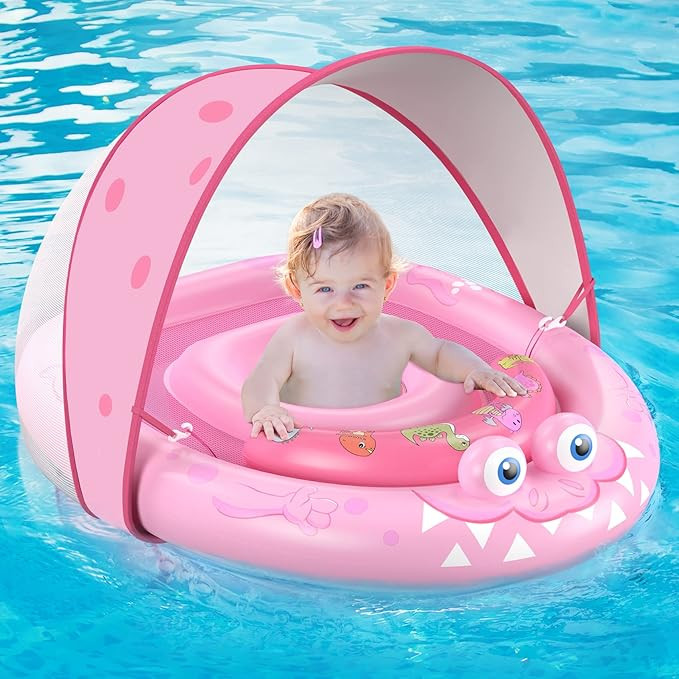 URMYWO Baby Pool Float with Removable UPF50+ Sun Protection Canopy, Baby Floats for Pool 6-12-24 ... | Amazon (US)