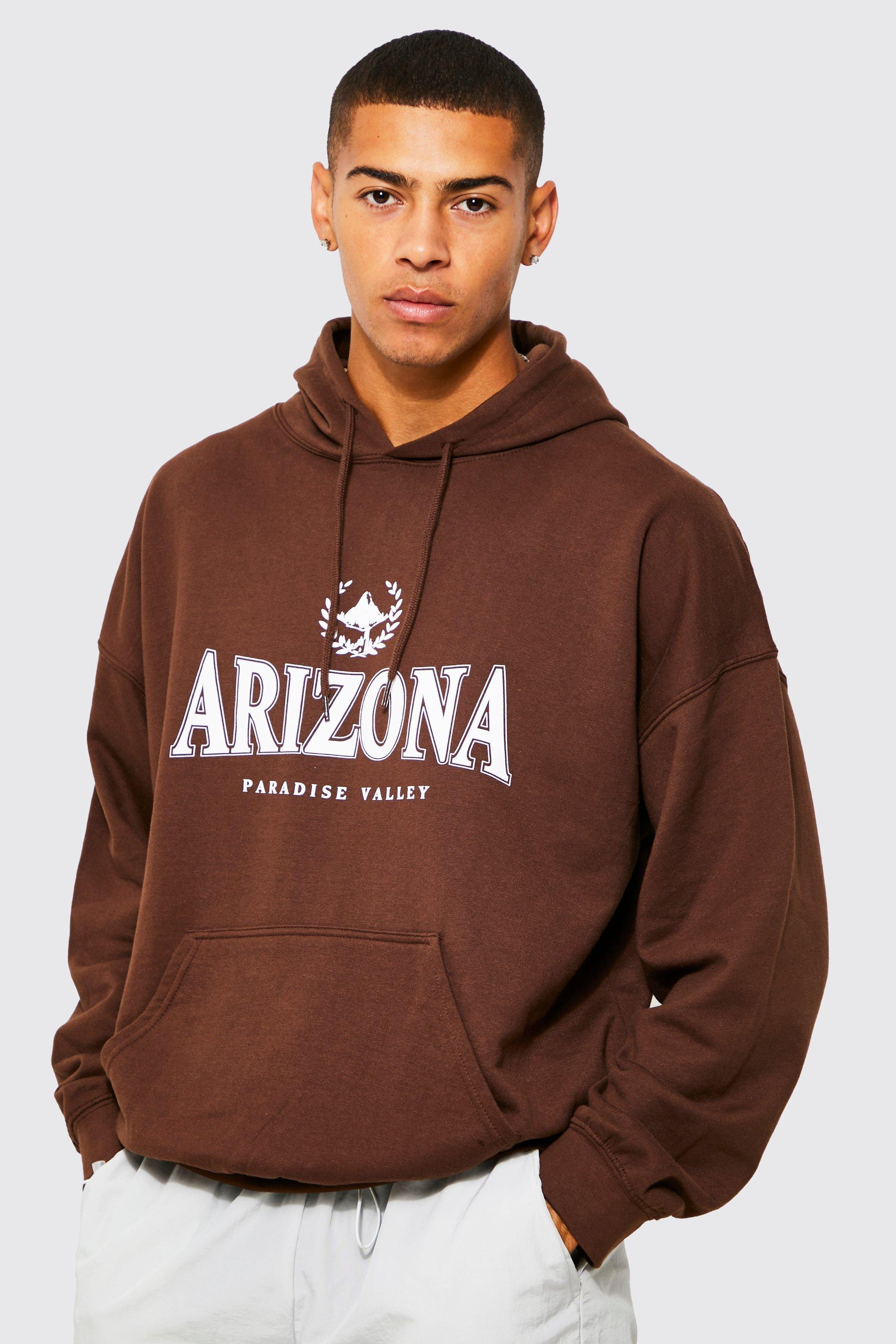 Oversized Arizona Varsity Graphic Hoodie | boohooMAN (DE, IE & UK)
