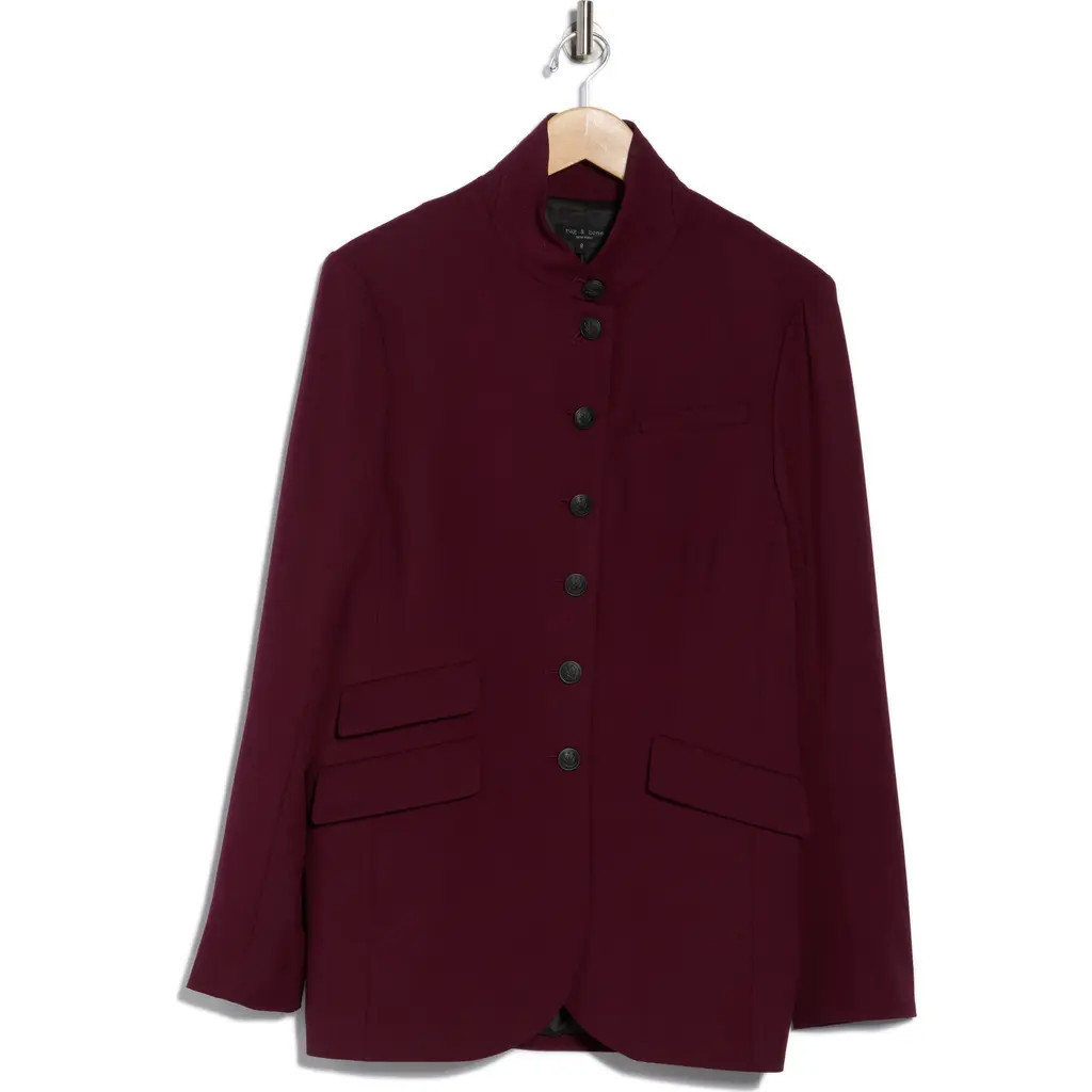 rag & bone Slade Long Wool Blazer in Maroon at Nordstrom Rack, Size 0 | Nordstrom Rack