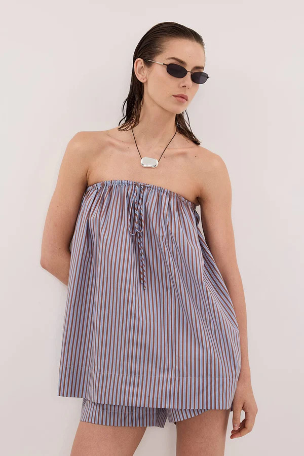 HARRI STRIPE COTTON BLEND SHORTS | DISSH