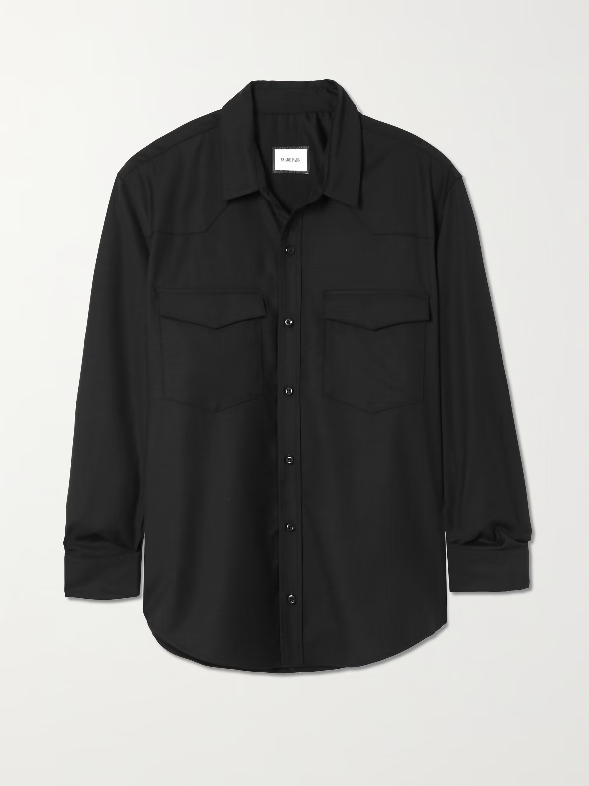 Black Oversized wool shirt | BEARE PARK | NET-A-PORTER | NET-A-PORTER (UK & EU)