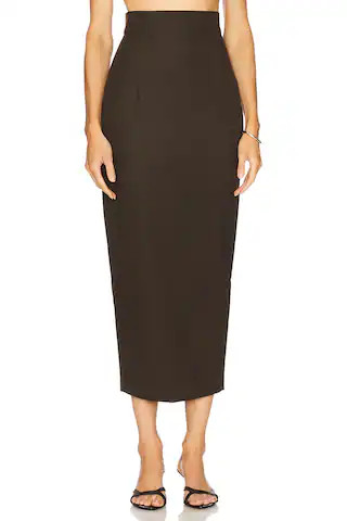 SAU LEE Nomi Suede Skirt in Espresso from Revolve.com | Revolve Clothing (Global)