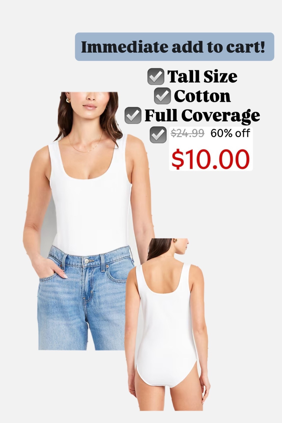 Tall size cotton bodysuit on sale

#LTKSeasonal #LTKTall #LTKSaleAlert