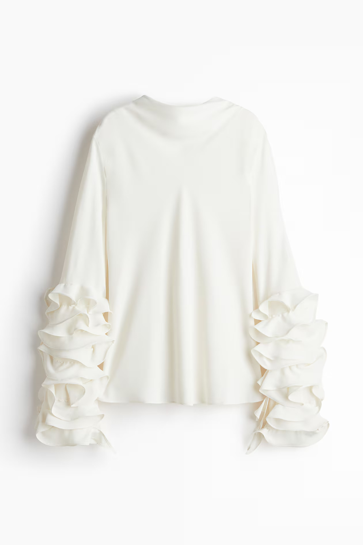 Blusa con mangas de volante - Blanco - MUJER | H&M ES | H&M (FR, IT, ES, PT, BE)