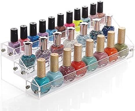 MineSign Nail Polish Holder Organizer Clear Acrylic Nail Polish Tray Fingernail Polish Display ca... | Amazon (US)