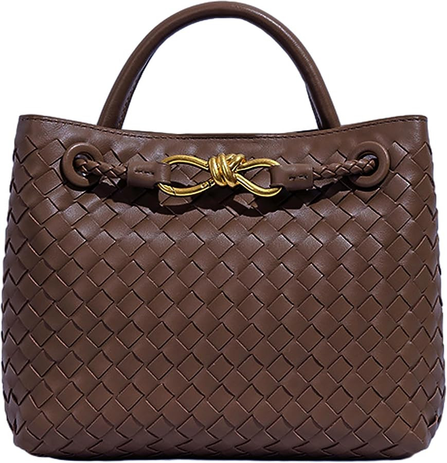 Woven Bags for Women Bowknot Small Tote Hobo Shoulder Crossbody Bags PU Leather Handwoven Woven P... | Amazon (US)