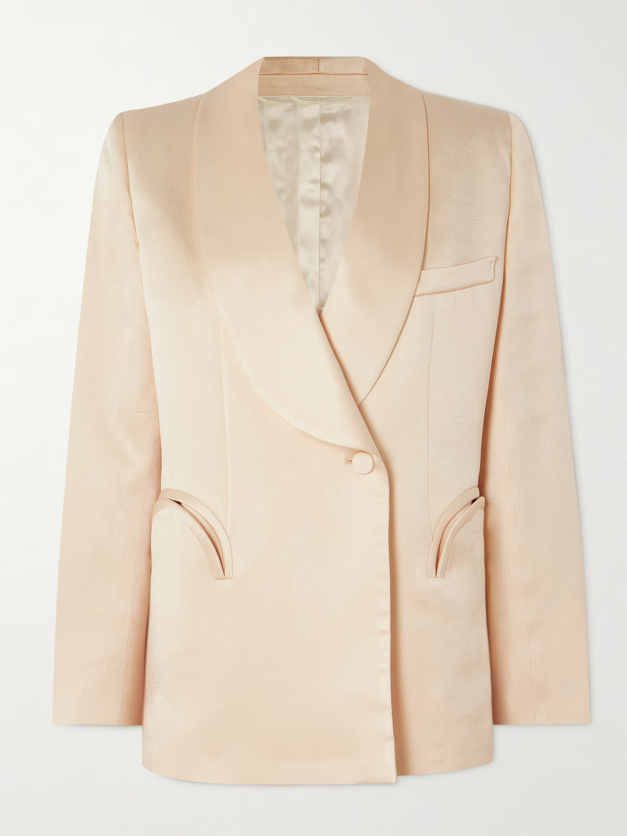 BLAZÉ Milano - Novalis Satin-crepe Blazer - Ivory | NET-A-PORTER (UK & EU)