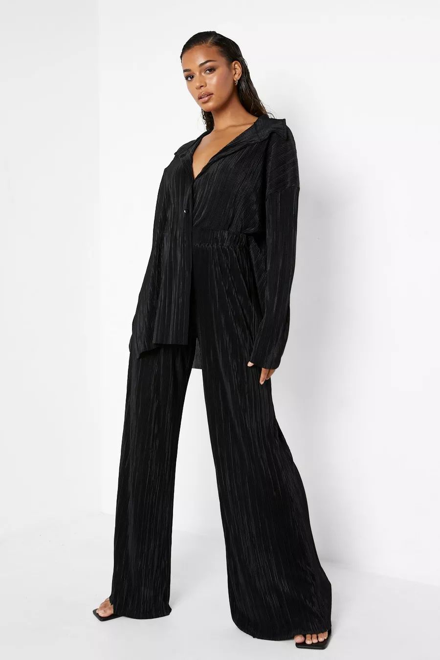 Plisse Oversized Relaxed Fit Shirt | Boohoo.com (UK & IE)