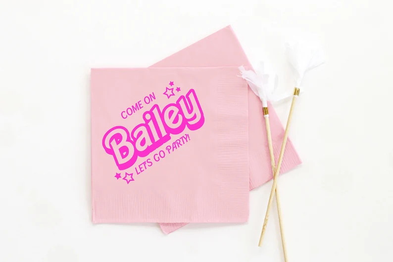 Custom Come on Let's Go Party Birthday Napkins Available in Beverage, Luncheon, Dinner, and Guest... | Etsy (US)