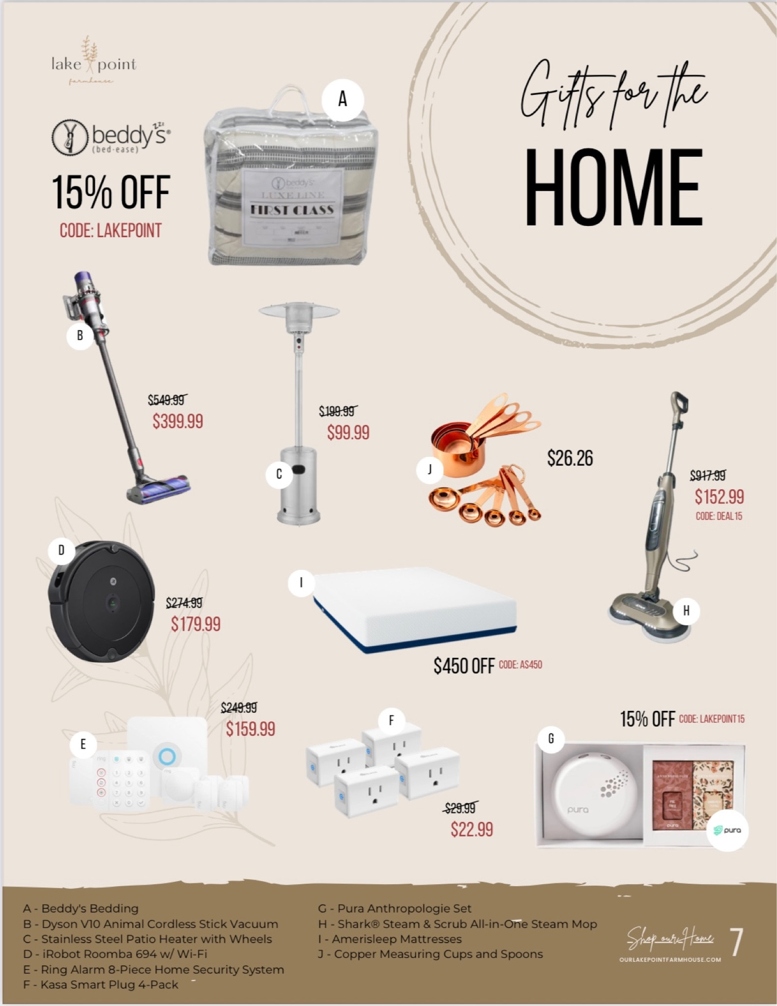 7 | Gifts for the Home

Welcome to Our Lake Point Farmhouse’s Holiday Gift Guide! Here you can find the best sales and holiday gift finds this year! 

These are some recommendations to not only treat yo’ self but also your HOME!

#LTKHoliday #LTKhome #LTKGiftGuide