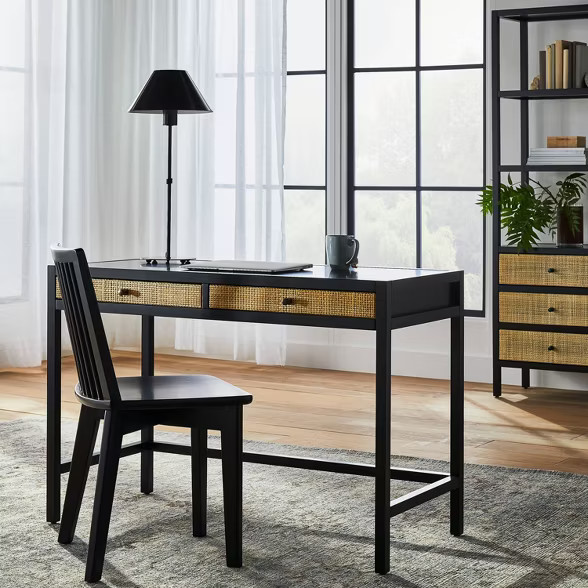 Springville Writing Desk with Drawers Black - Threshold™ designed with Studio McGee | Target