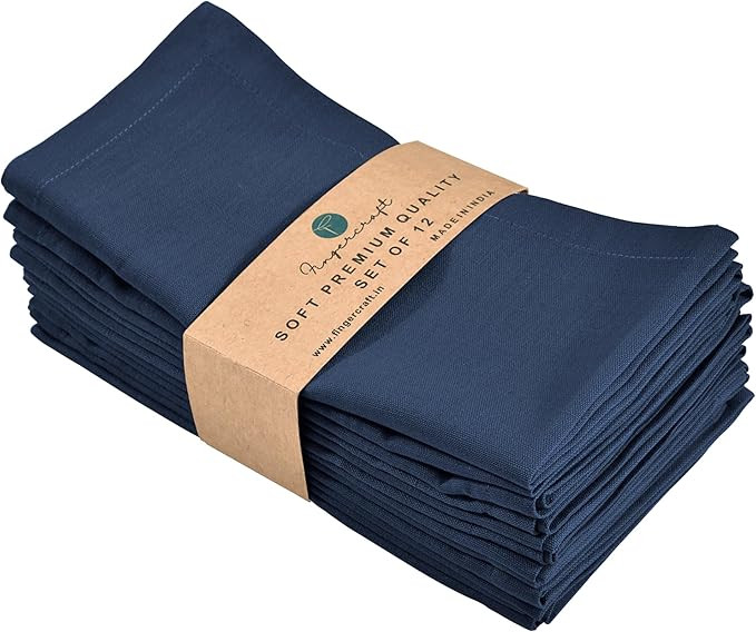 Fingercraft Dinner Cloth Napkins, Cotton Linen Blend Fabric 12 Pack Easter Special Premium Qualit... | Amazon (US)