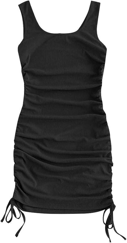 ZAFUL Women's Tie Dye Short Sleeve Cinched Ribbed Knit Mini Bodycon Dress | Amazon (US)