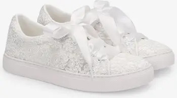 Gia Crochet Lace Wedding Platform Sneakers | Nordstrom