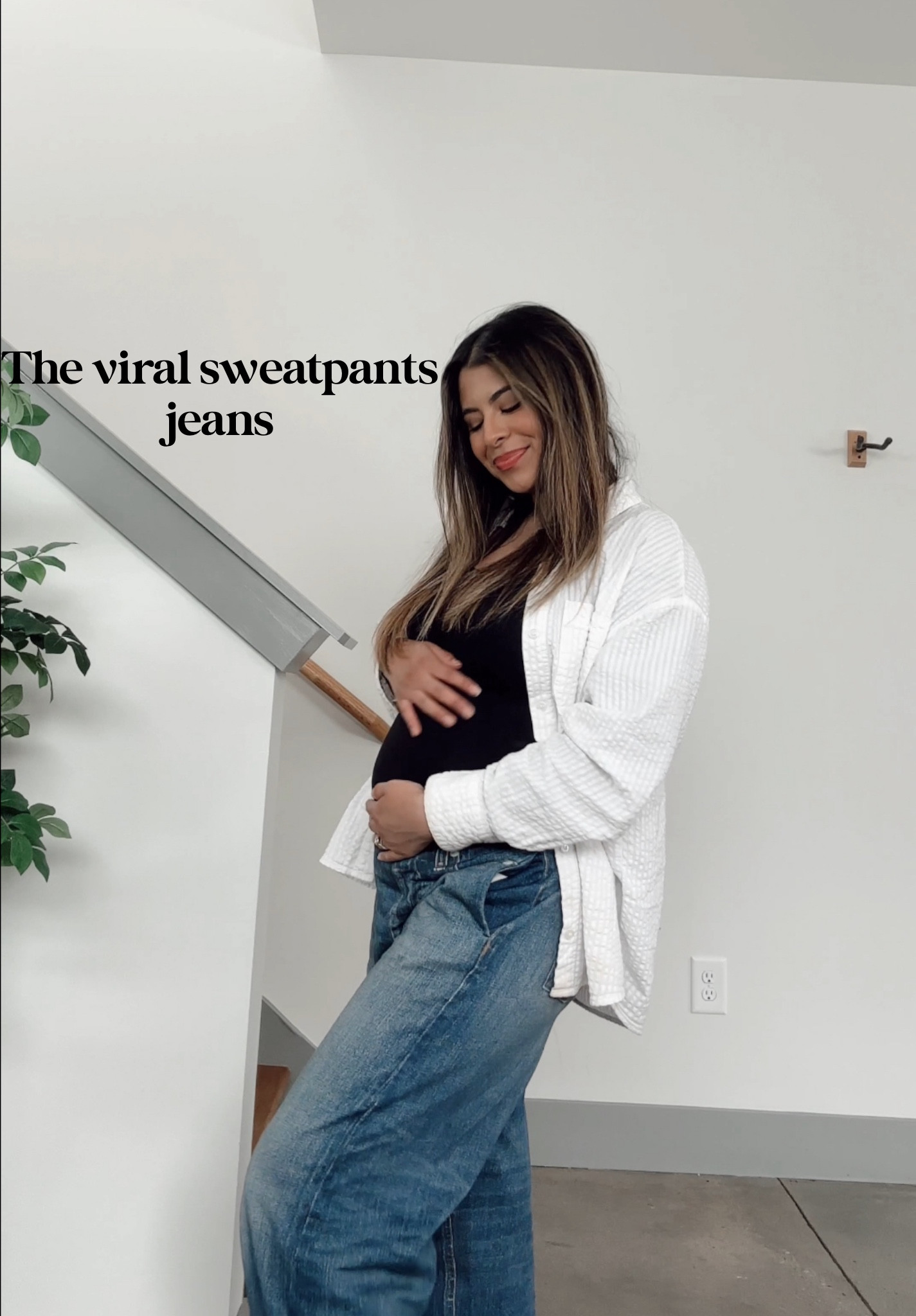 i can’t believe these “jeans” are sweatpants! perfect for pregnant girlies with a growing belly, postpartum, or just because they’re so cozy and no one will never know they’re not jeans!😆 

#LTKbump #LTKstyletip