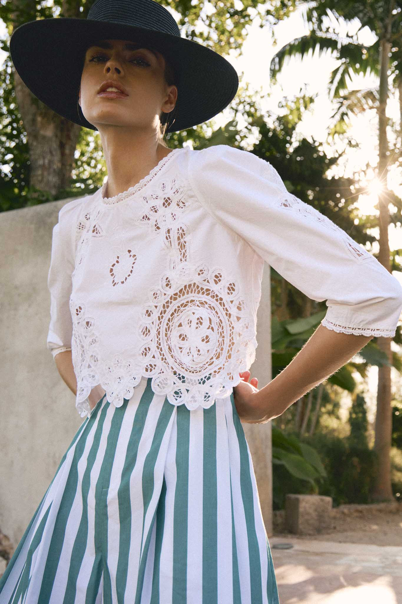 Jonah Top | Lace Crop Top | Hunter Bell | Hunter Bell