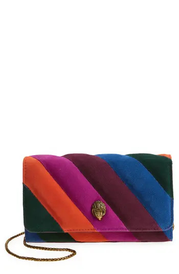 Kurt Geiger London Extra Mini Soho Quilted Colorblock Suede Clutch in Purple Multi at Nordstrom Rack | Nordstrom Rack