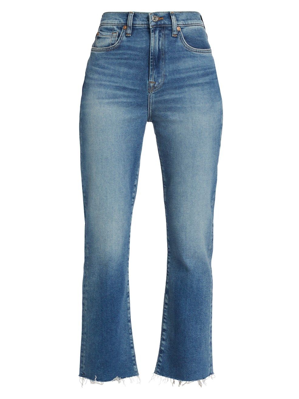 High-Rise Cropped Slim Kick Jeans | Saks Fifth Avenue