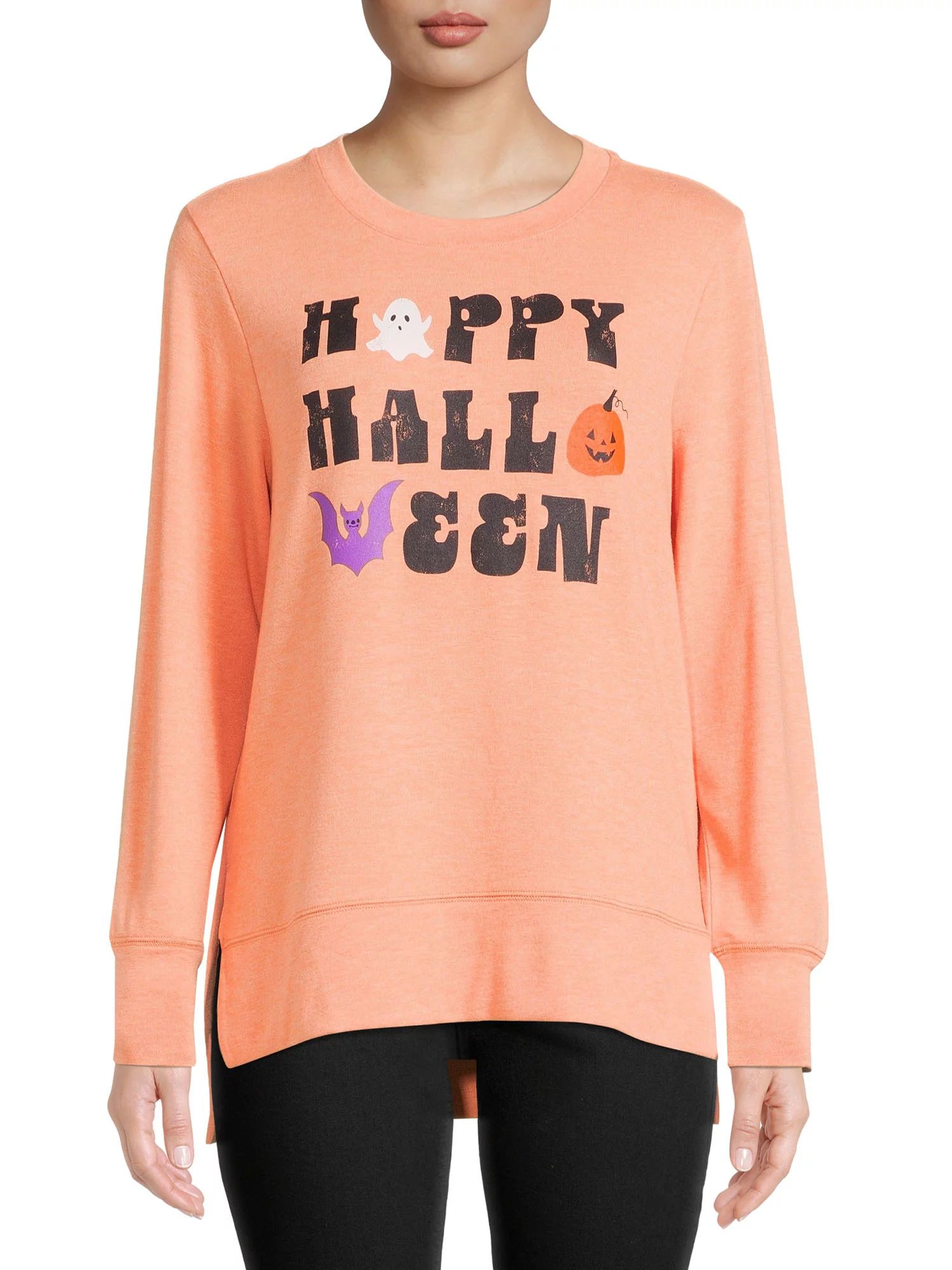 WAY TO CELEBRATE WOMEN'S LONG SLEEVE HAPPY LETTERS HACCI PULLOVER | Walmart (US)
