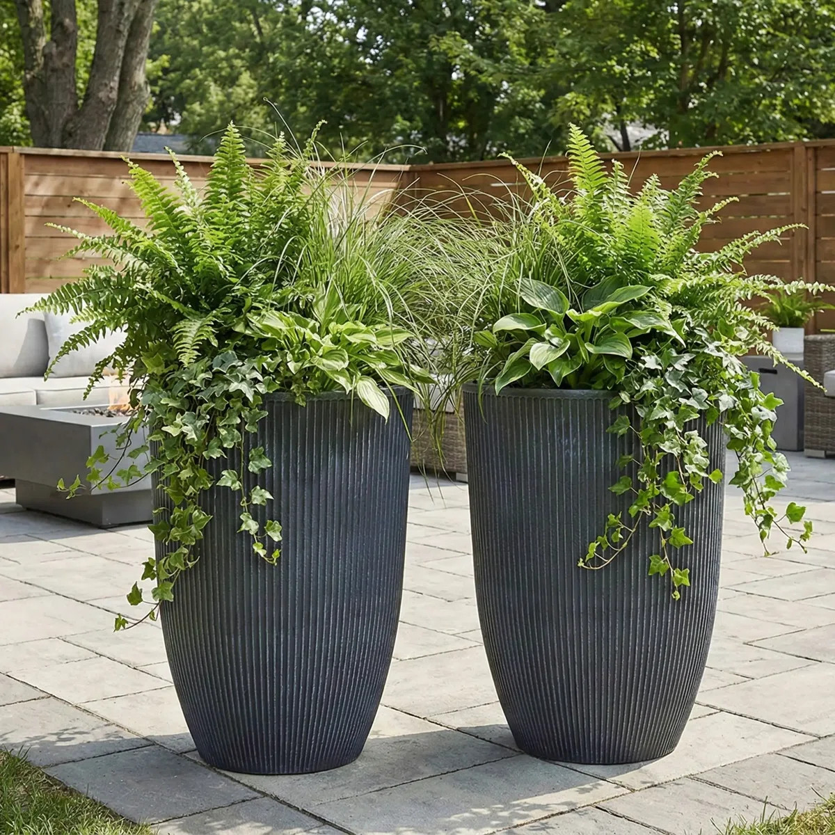 Modern Decorative Garden Pots for Indoor & Outdoor Use (Set of 2) | Wayfair North America