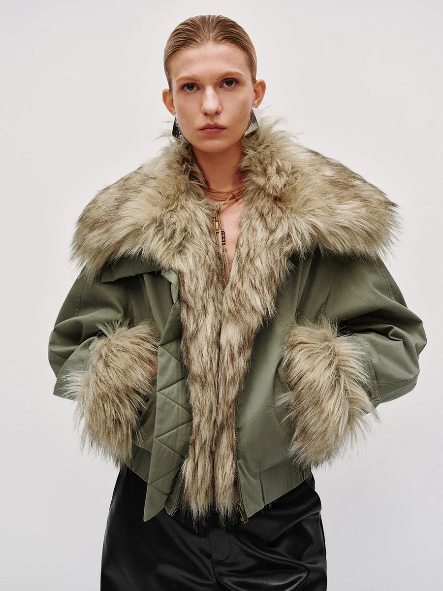 Faux Fur Trim Padded Jackets | Urban Revivo