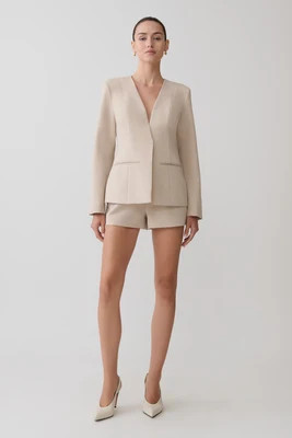 Solenne Suiting Shorts / Natural Marle | MESHKI | S | MESHKI US