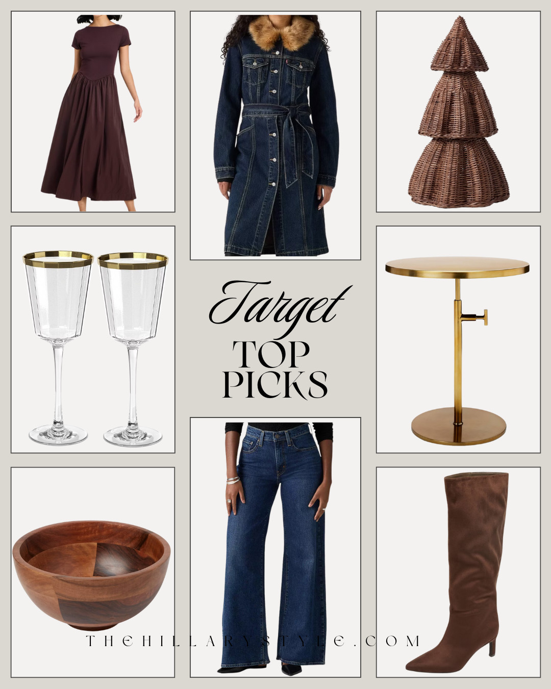 TARGET TOP PICKS 🤍✨
A curated mix of elevated Target finds — effortless dresses, classic denim, rich textures, timeless home accents, and chic everyday staples. These are the pieces that feel polished, wearable, and easy to style all season long.
#targetstyle #targetfinds #thehillarystyle #targetfashion 

 #LTKGiftGuide #LTKHoliday #LTKSeasonal