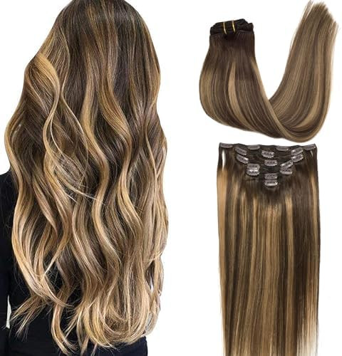 GOO GOO Clip in Hair Extensions Real Human Hair, Remy Human Hair Extensions Clip ins for Women, N... | Amazon (US)