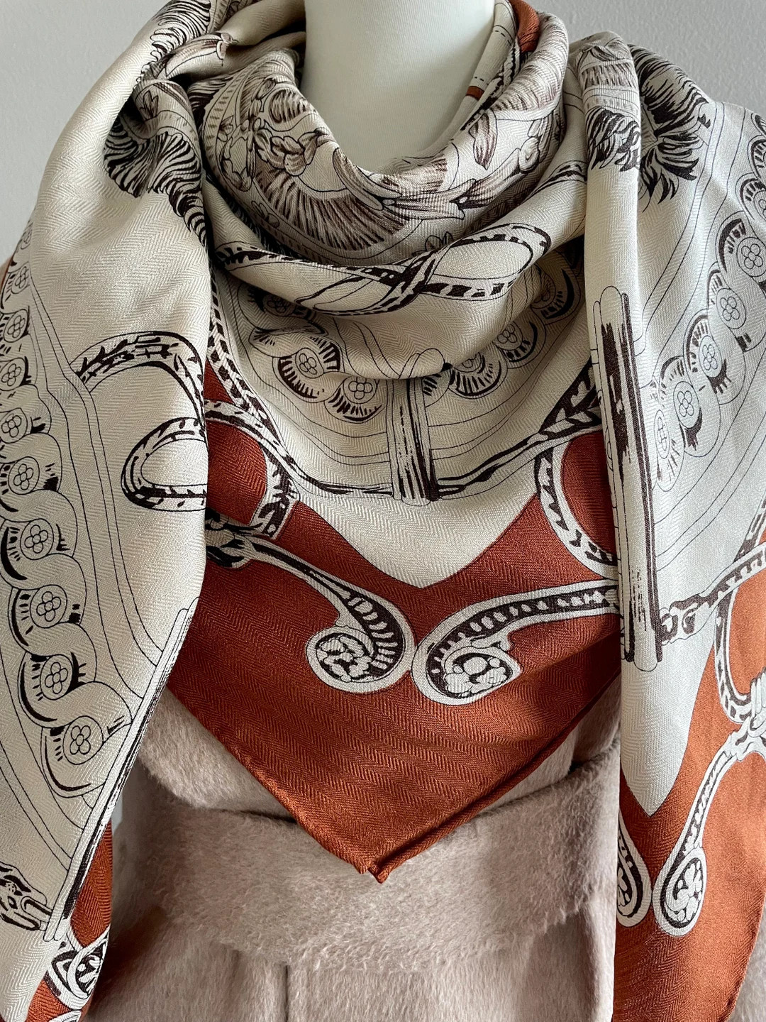 Wool Silk Luxury Extra Large Scarf Square Shawl Wrap 55x55”140x140cm Gorgeous Saddle Head Hair ... | Etsy (US)