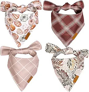 Remy+Roo Dog Bandanas - 4 Pack | Amber Set | Premium Durable Fabric | Unique Shape | Adjustable F... | Amazon (US)
