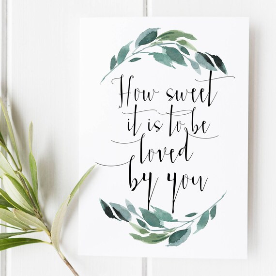 How Sweet It is to Be Loved by You  Wedding Print  Wedding | Etsy | Etsy (US)