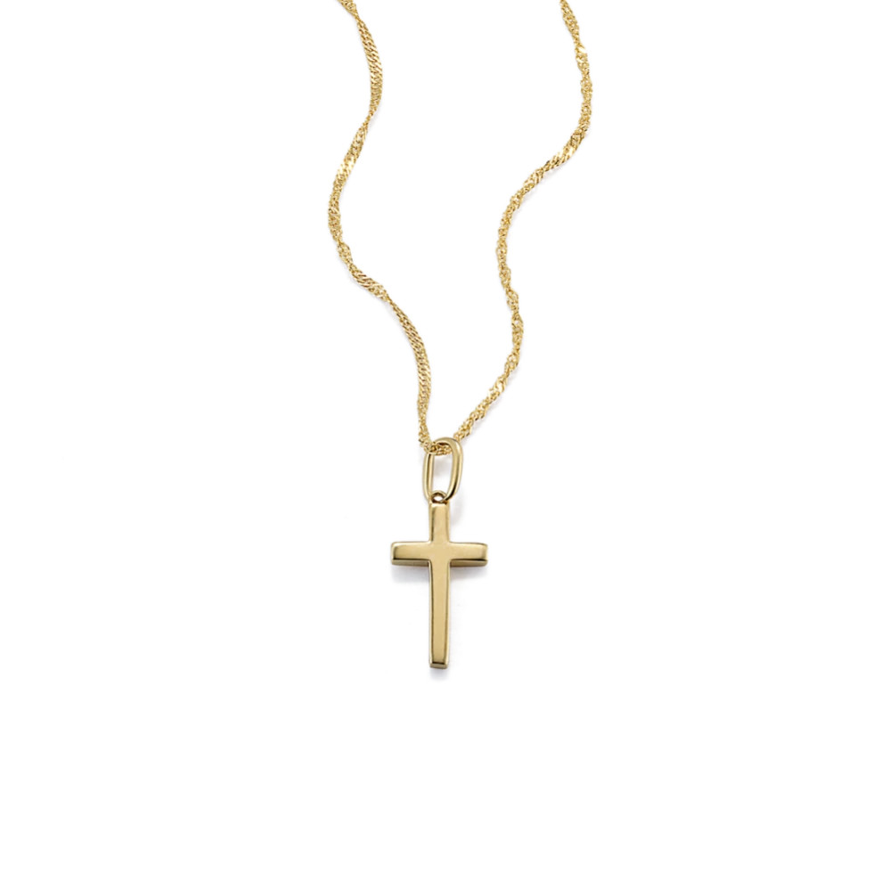 14K Yellow Gold Cross Pendant | Shane Co