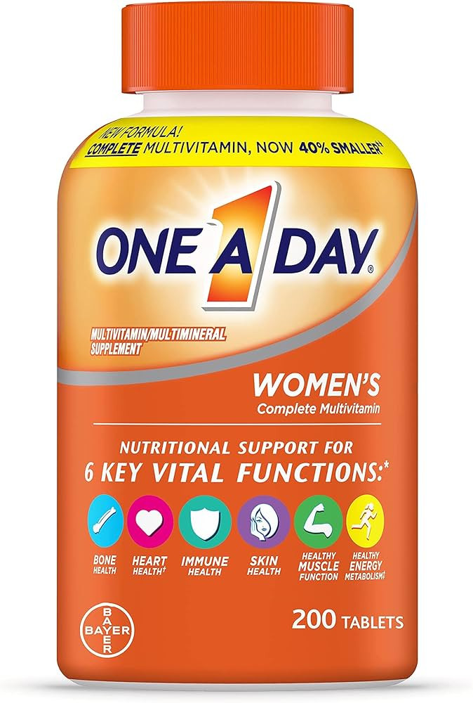 ONE A DAY Womens Complete Daily Multivitamin with Vitamin A, B , C, D, and E, Calcium and Magnesi... | Amazon (US)