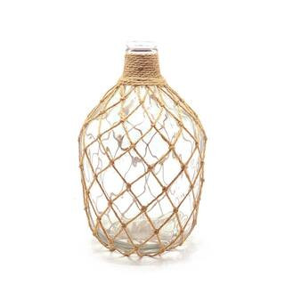 Handcrafted 4 Home 15. in H Clear Glass Table Vase with Jute Rope-MTNY2003 - The Home Depot | The Home Depot