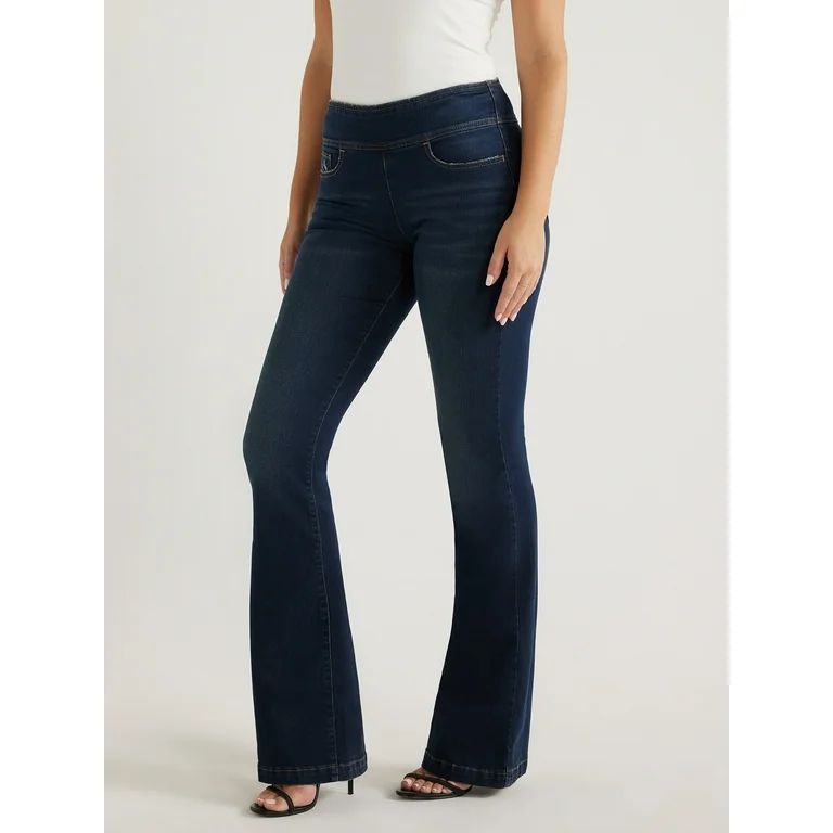 Sofia Jeans Women's Melissa Flare Pull On High Rise Jeans, 33.5" Inseam, Sizes 2-20 | Walmart (US)