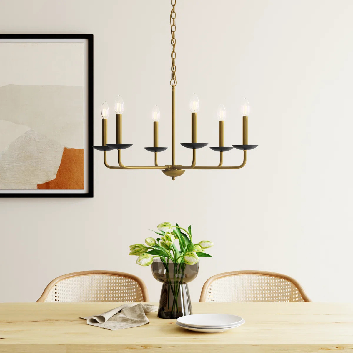 Baltray 6 - Light Steel Dimmable Classic / Traditional Chandelier | Wayfair North America