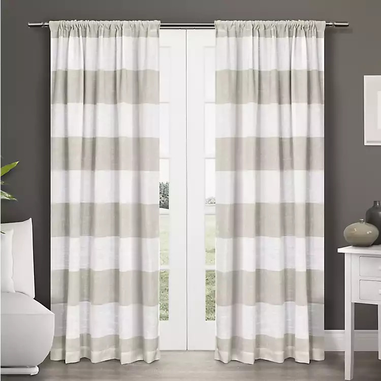 Tan Deena Curtain Panel Set, 96 in. | Kirkland's Home