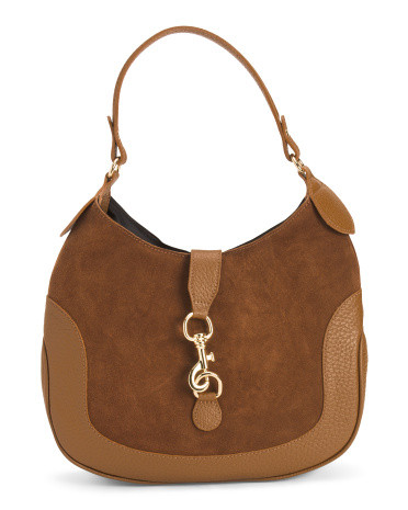 Made In Italy Suede Hobo With Hook Flap | Handbags | Marshalls | Marshalls