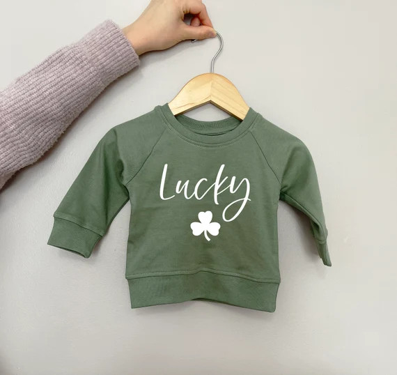Lucky Clover Organic Cotton baby St Patricks Day Clover Pullover, Toddler Shirt, St. Pats Day Out... | Etsy (US)