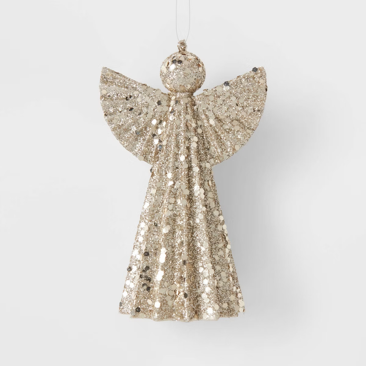 Glittered Angel Christmas Tree Ornament Champagne - Wondershop™: 4.5" Height, Indoor Use | Target