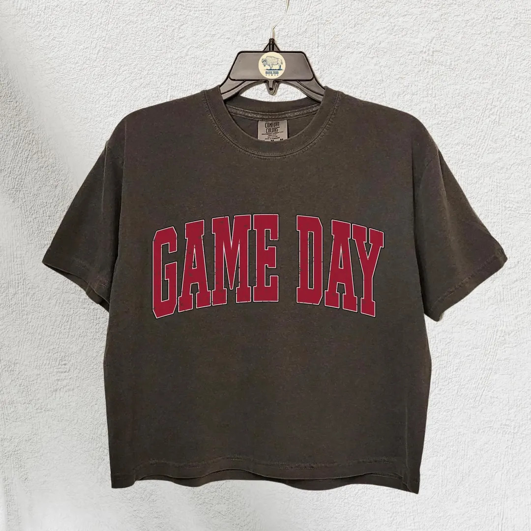 Game Day Comfort Colors Crop Top/ T Shirt, Game Day T Shirt, Football Shirt, Sport Shirt, Basketb... | Etsy (US)