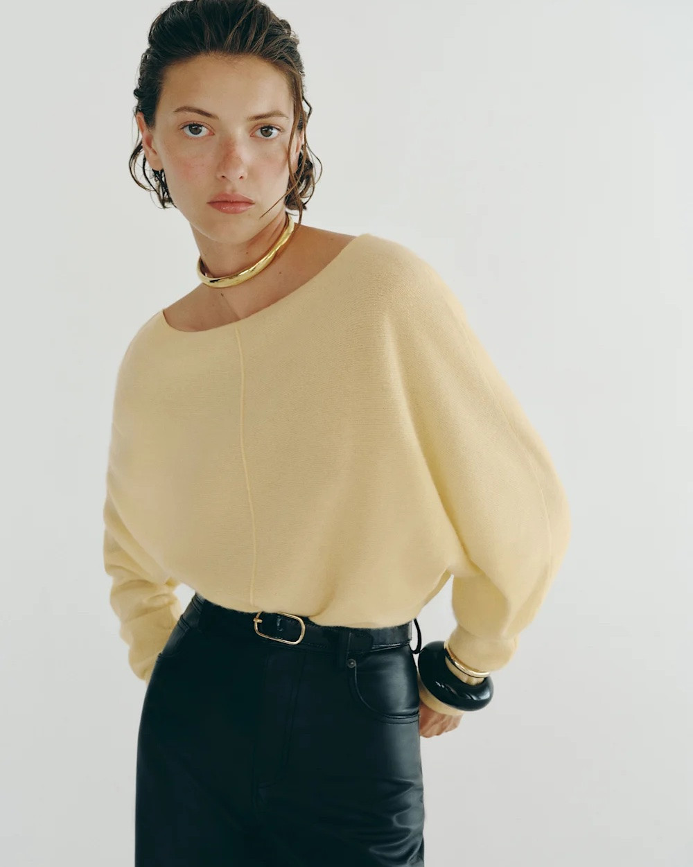 The perfect elevated neutral sweater for fall and winter outfits. 

The Reformation Brianna Cashmere Boatneck Top features a soft cream hue, relaxed long sleeves, boat neckline and an effortlessly polished silhouette. 

Style it with black leather pants, tailored trousers or denim for a chic minimalist outfit. 

Save this for quiet luxury style, neutral outfit ideas, capsule wardrobe inspiration, cashmere sweaters, date night outfits and elevated everyday fashion.

cream cashmere sweater, cashmere sweater women, cream sweater outfit, neutral sweater outfit, Reformation sweater, Reformation clothing, boatneck sweater, fall outfit ideas, winter outfit ideas, quiet luxury outfit, minimalist fashion, chic neutral outfit, capsule wardrobe, elevated basics, women’s fall fashion, women’s winter fashion, leather pants outfit, classy outfit ideas, neutral capsule wardrobe, luxury fashion inspiration

#LTKootd #LTKNYFW #LTKgrwm