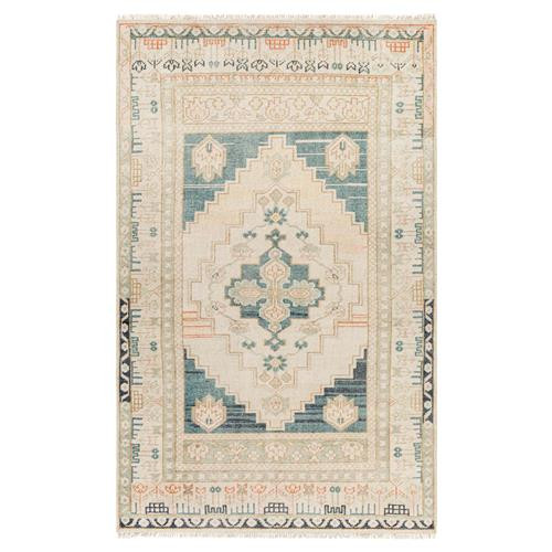 Belinda Global Bazaar Beige Wool Oushak Patterned Hand Knotted Rug - 6'x9' | Kathy Kuo Home