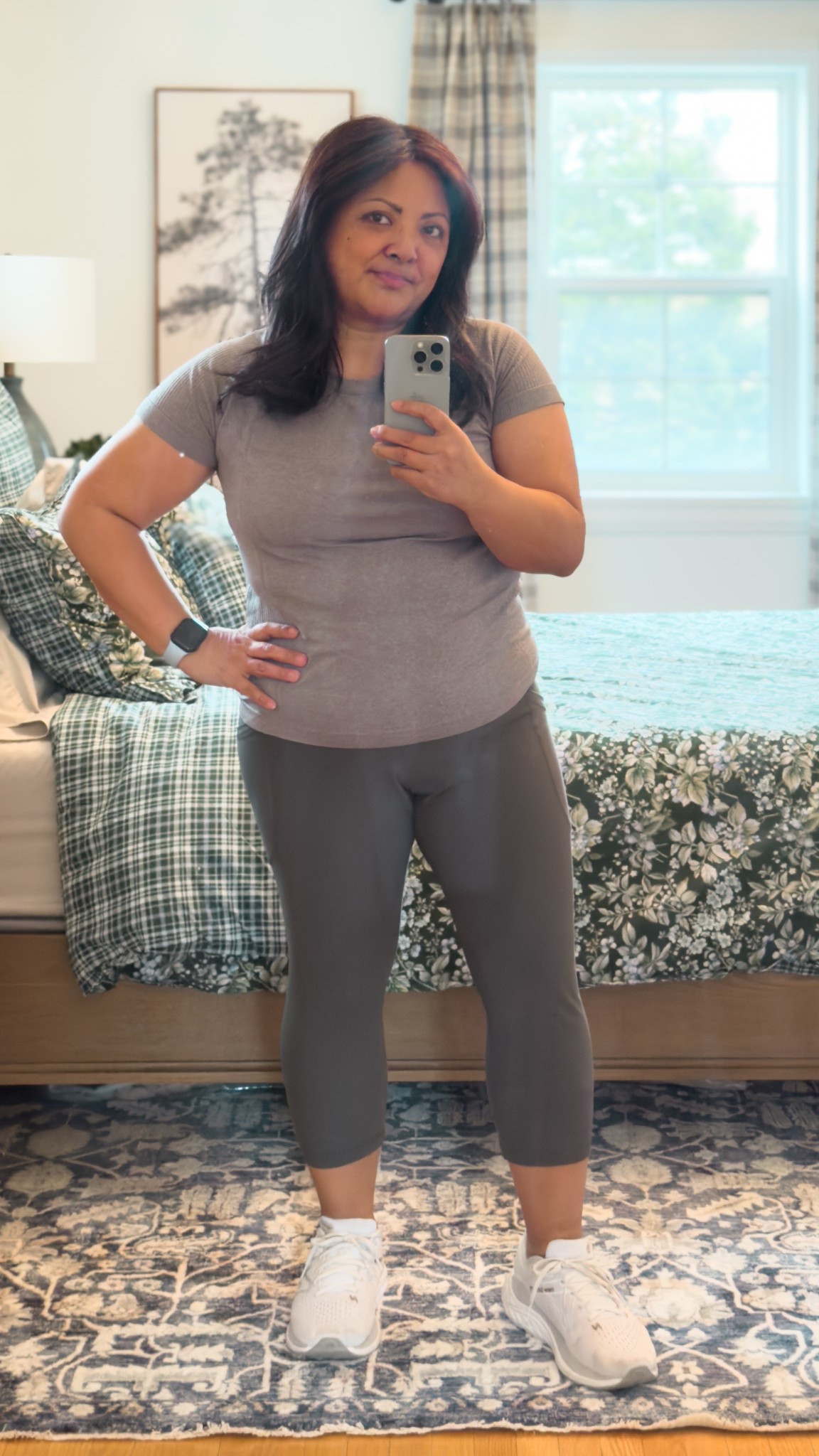 Comfy affordable workout wear perfect for petites, crop leggings, workout shirt, New Balance runners

#LTKfitness #LTKmidsize #LTKpetite