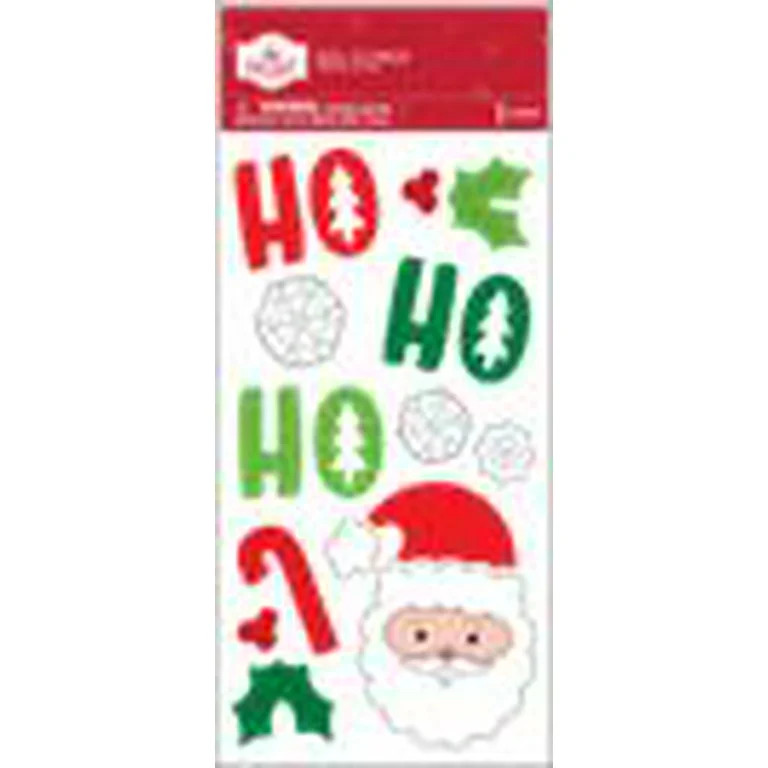 Ho Ho Ho Santa Christmas Gel Clings, Multicolor, 5.5" x 12", by Holiday Time | Walmart (US)