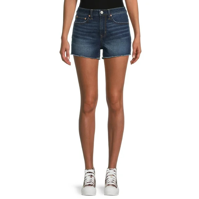 No Boundaries Juniors and Juniors Plus Mid Rise Denim Shorts, 3” Inseam, Sizes 1-21 | Walmart (US)