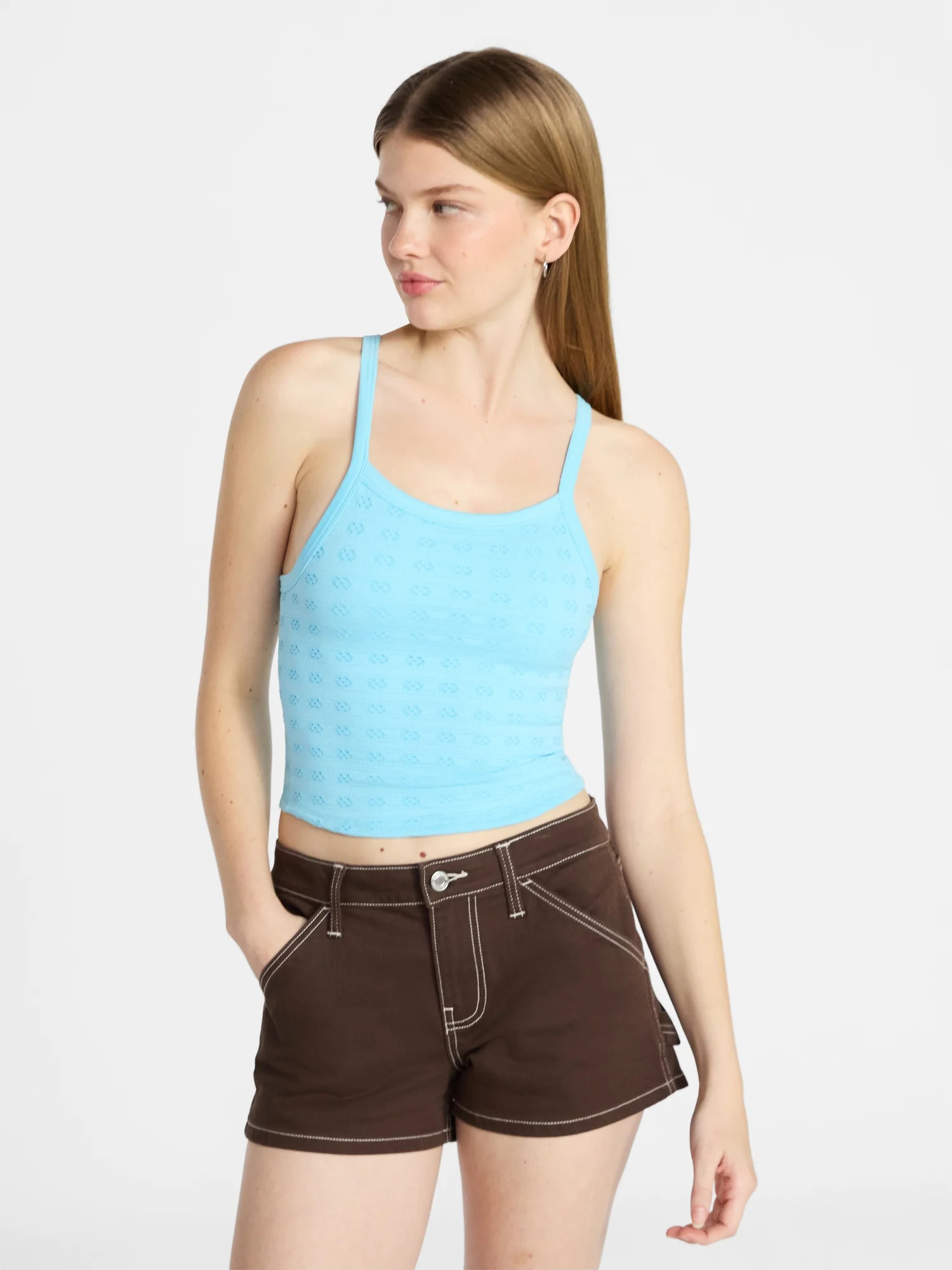 No Boundaries Cropped Seamless Tank Top, Women's XXS-XXL | Walmart (US)