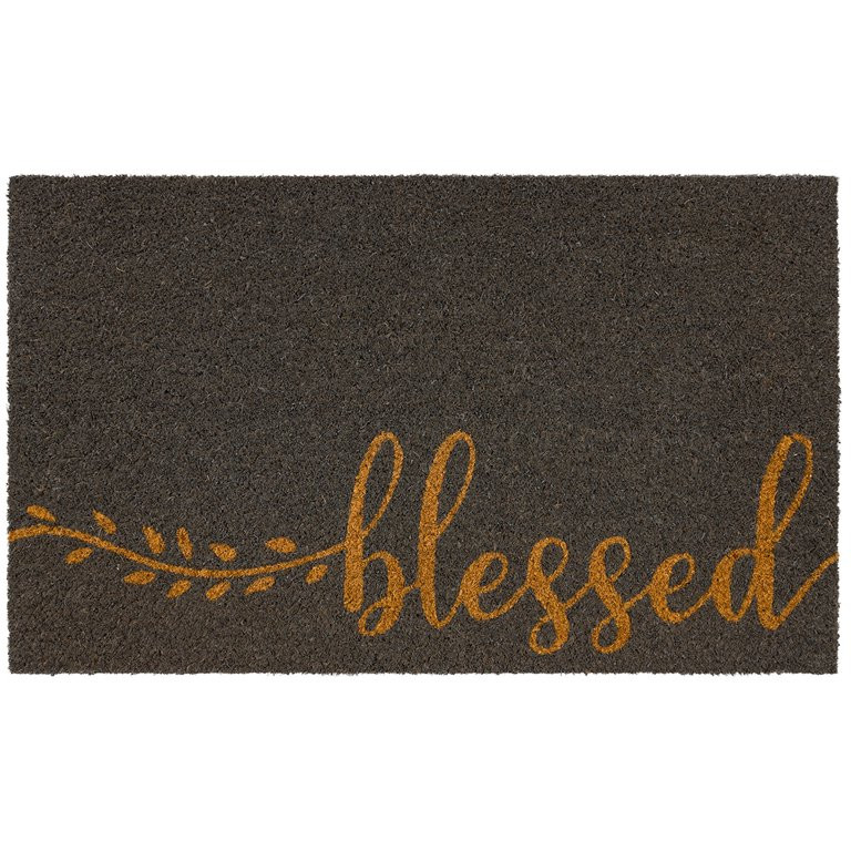 Mainstays 18"x30" Blessed Gray Coir Doormat | Walmart (US)