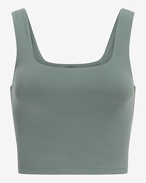 Body Contour Cropped Square Neck Tank | Express