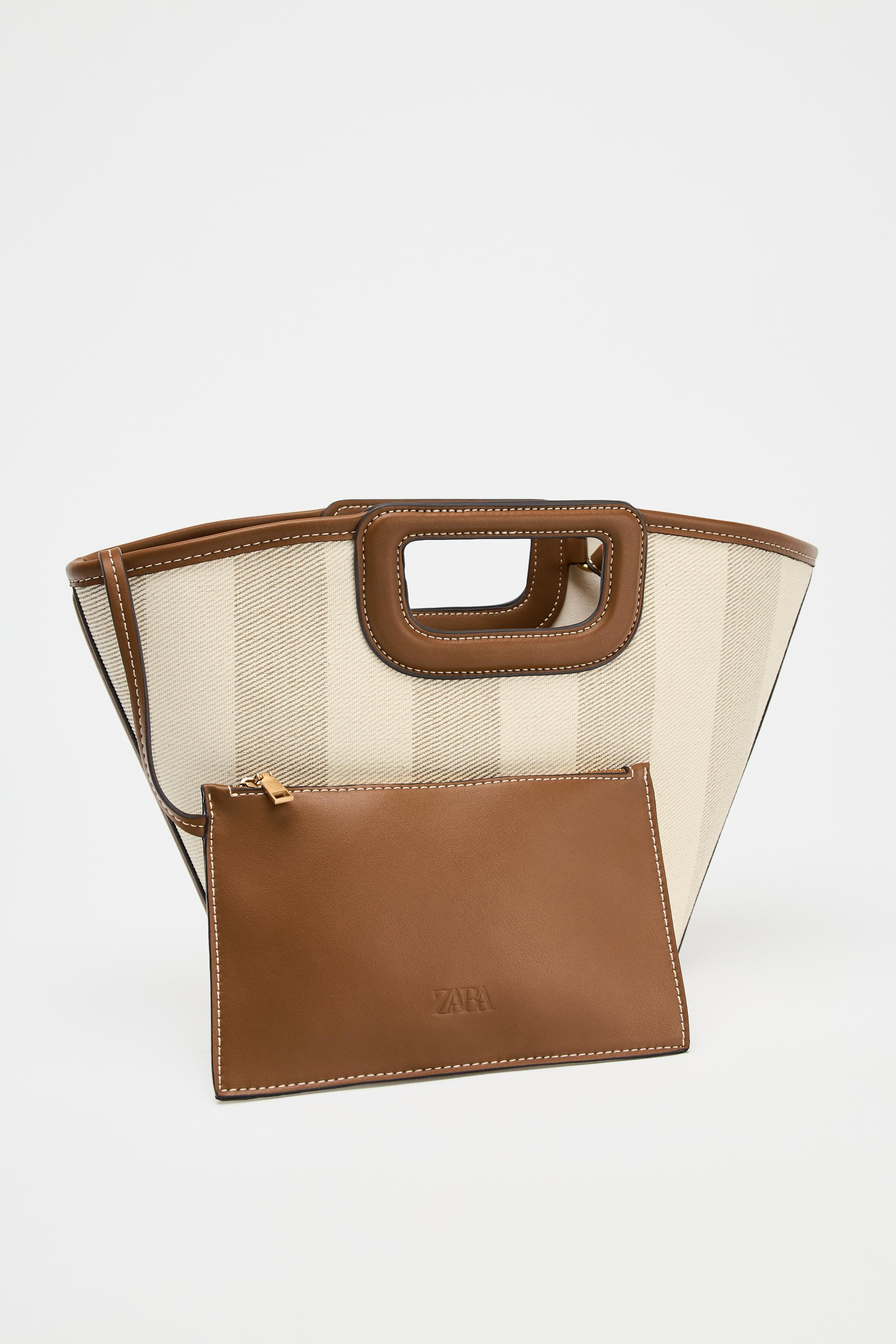 CANVAS TOPSTITCHED TOTE BAG | Zara UK